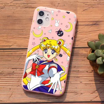 Japonų Animacinių filmų Sailor Moon Mielas Telefono dėklas Skirtas Iphone 12 PRO 11 Pro MAX 6s 8 7 Plius 5s X XS MAX XR SE 2020 TPU Silikono Padengti