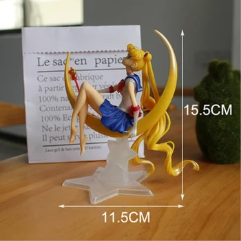 Japonų Anime 15CM Animacinių filmų Sailor Moon Veiksmų Skaičiai Mėnulio Galia Pvc Modelis Anime Kolekcija Vaikas Dovana Žaislas 1 Vnt