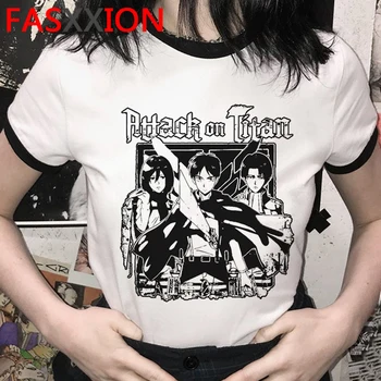 Japonų Anime Ataka Titan Grafinis T-shirt Vyrai Manga Shingeki No Kyojin Cool Marškinėliai Streetwear Marškinėlius Unisex Viršuje Tees Vyras