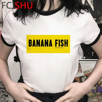 Japonų Anime Bananų Žuvų Harajuku Marškinėliai Vyrams Juokingas Animacinių filmų Estetinės T-shirt Hip-Hop Grafinis Marškinėlius Streetwear Viršuje Tees Vyras