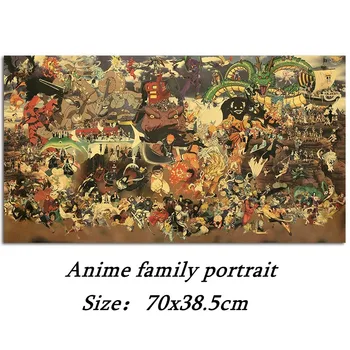 Japonų anime šeimos portretas kraft plakatas siena lipdukas namų dekoro tapybos kambario nuotrauką 70x38.5cm