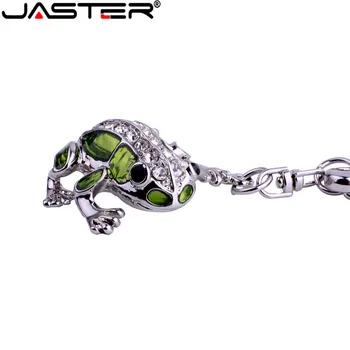 JASTER metalo varlė USB 2.0 flash atminties su keychain 64GB 32GB 16GB 8GB 4GB dovana gražus deimantų mielas