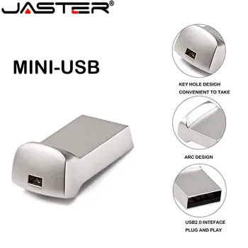 JASTER Mini metalo USB flash drive 4GB 8GB 16GB флешка 32GB 64GB Nustatyti Pen Drive USB Atminties kortelėje, U disko dovana logotipą