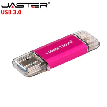 JASTER OTG USB 3.0 kliento LOGOTIPAS Tipas-C usb flash drive 8GB 16GB 4GB 32GB 64GB Pen Drive, memory Stick Telefonams, Micro U disko