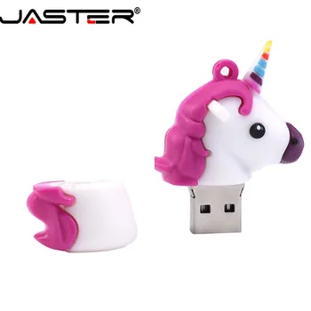 JASTER USB 2.0 Animacinių filmų Mielas vienaragis pendrive usb 4GB 8GB 16GB 64gb pen drive usb 