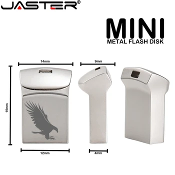 JASTER USB 2.0 mini metalo sidabro su keychain usb flash drive 4GB 8GB 16GB 32GB 64GB 128GB pendrive (virš 10VNT nemokama LOGO)
