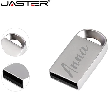 JASTER USB 2.0 Mini USB Metalo 4GB 16GB 32G 64GB Flash Drive pen ratai vandeniui usb pen drive High speed (1PCS nemokama logo)