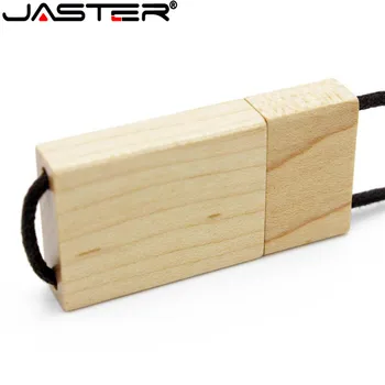 JASTER Virvelę Medinė USB Flash Drive raudonas medienos pendrive 4 GB 16GB 32GB 64GB bambuko Memory Stick vestuvių dovanos nemokamai logotipą