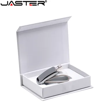 JASTER (virš 10VNT nemokamai LOGOTIPĄ), USB 2.0 balta oda + box pendrive usb flash drive 4GB 8GB 16GB 32GB 64GB išorės saugojimo