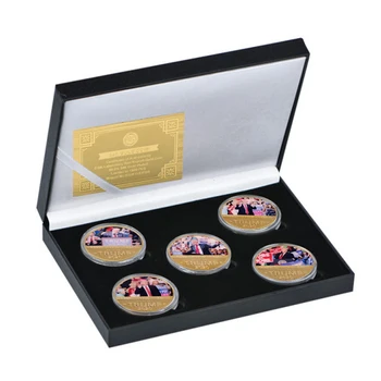 JAV Prezidentas Donald Trump Aukso/Sidabro Padengtą Proginę Monetą Naujovė Replika Iššūkis Monetos Dovanų Dėžutėje Nustatyti Kolekcinių Daiktų