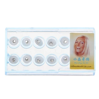 JAVRICK 10vnt/Box 2mm Dantų Spalvinga Kristalų Dantų bižuterijos Perlas Dekoras su būda Dantų Papuošalai