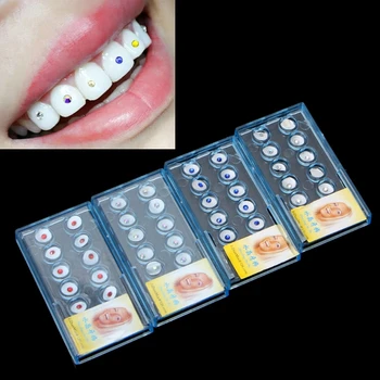 JAVRICK 10vnt/Box 2mm Dantų Spalvinga Kristalų Dantų bižuterijos Perlas Dekoras su būda Dantų Papuošalai