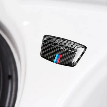 JEAZEA Automobilių Stilius Anglies Pluošto Core Lipdukas Emblema B Stulpelyje Decal Anti-Scratch Tinka BMW E46 E39 E60 E90 F30 F34 F10