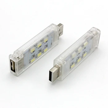 Jiguoor Mini USB Led Nakties Šviesos Kempingas lempa dvipusis 12 led USB Įkrovimo Skaitymo šviesos Kompiuterio, Nešiojamojo kompiuterio stalas LED lempos