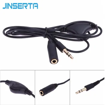 JINSERTA 3.5 mm Audio jungtis garso Valdymo Kabelis Vyrų ir Moterų Stereo Ausinių Garso prailginimo Laido Adapteris, 