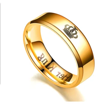 JIOROMY Moterų Karalienė Nerūdijančio plieno Žiedas Sidabro Spalvos, Paprastos Konstrukcijos Jos Karalius Pora Žiedą Vestuvinį Žiedą, moterims Vyrams