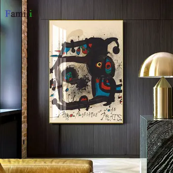 Joan Miro affiche derliaus Abstrakti Akvarelė Sienos Menas, Plakatų Ir grafikos Garsaus Drobė, Tapyba Kambarį Namo Apdaila