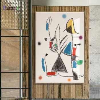 Joan Miro affiche derliaus Abstrakti Akvarelė Sienos Menas, Plakatų Ir grafikos Garsaus Drobė, Tapyba Kambarį Namo Apdaila