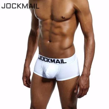 JOCKMAIL Brand Classic Basic Kieto Kokybės Medvilnės vyriški Apatiniai, kelnaites Mens Skrynios Sexy kelnaitės Gėjų Sleepwear Kelnės