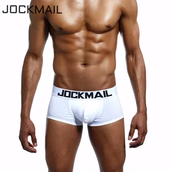 JOCKMAIL Brand Classic Basic Kieto Kokybės Medvilnės vyriški Apatiniai, kelnaites Mens Skrynios Sexy kelnaitės Gėjų Sleepwear Kelnės