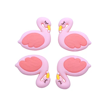 Joepada 10vnt/daug Silikono Granulių Rožinė Swan Flamingo Formos, Todėl Kūdikiui Kramtyti Karoliai Priedai, Slaugos Žaislas Kūdikiui Teether
