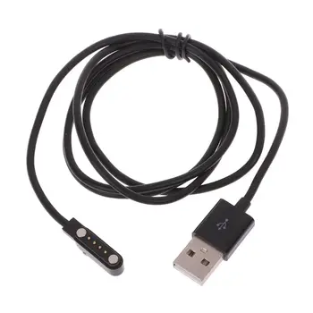Juoda/Balta Įkroviklio KW88 KW18 GT88 G3 Smartwatch USB 4 Pin Magnetinio Įkrovimo Kabeliai