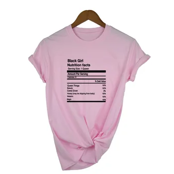 Juoda Mergytė Mitybos Faktus T-shirt Moterims Melanino Marškinėliai Karalienė Mitybos Faktus Marškinėliai Humoro Tees Moterys Vasarą Tumblr Citatos Tee