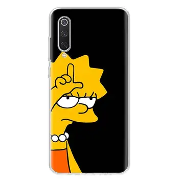 Juoda Simpsonų Telefoną Atveju Xiaomi Redmi Pastaba 9 8 7 7 7A 8A 6A S2 K20 K30 8T 9S MI 9 8 CC9 F1 Pro Mados Padengti Rubisafe
