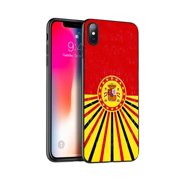 Juoda tpu case for iphone 5 5s SE 2020 6 6s 7 8 plus x 10 case for iphone XR XS 11 pro MAX atveju, Ispanija ispanijos vėliava camp nou