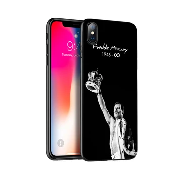 Juoda tpu case for iphone 5 5s SE 2020 6 6s 7 8 plus x 10 padengti iphone XR XS 11 pro MAX atveju Freddie Mercury Karalienė grupė