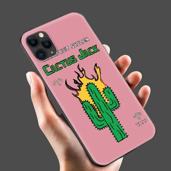 Juoda tpu case for iphone 5 5s se 2020 6 6s 7 8 plus x 10 padengti iphone XR XS 11 pro MAX atveju cactus jack scott travis hiphop
