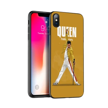 Juoda tpu case for iphone 5 5s SE 2020 6 6s 7 8 plus x 10 padengti iphone XR XS 11 pro MAX atveju Freddie Mercury Karalienė grupė