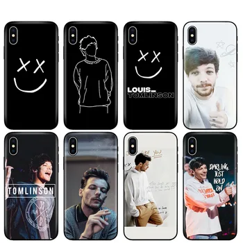 Juoda tpu case for iphone 5 5s se 6 6s 7 8 plus x 10 silicon cover for iphone XR XS 11 pro MAX atveju Louis Tomlinson