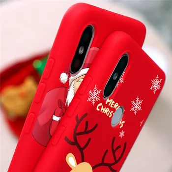 Juokingas Animacinių filmų Kalėdų Elnias Atveju Xiaomi Redmi Pastaba 8 9 Pro 8T 5 6 7, 7A, 8A Mi A3 A1 A2 8 9 SE 10 Lite 9T CC9 CC9E TPU Dangtis
