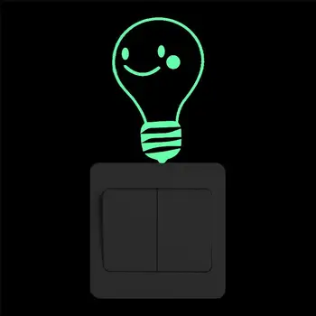 Juokingas Animacinių filmų Lemputės Šviesos Jungiklis Lipdukas Švyti Tamsoje Sienų Lipdukai Vaikų Kambariai PASIDARYK pats Apdailos Liuminescencinės Namų Dekoro