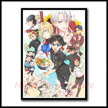 JURIJUS!!! ant LEDO Anime Personažai Tapybos kreidinio Popieriaus, Plakatai Sienos meno Dekoratyvinis Nuotraukos Kambarį Namuose Frameless