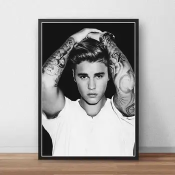Justin Bieber Plakatas Drobės Užsakymą Plakato Dainininkas, Muzikos Plakatus Spausdina Sienos Menas Menas Drobė Baras, Kavinė kambarį dekoro Dovana