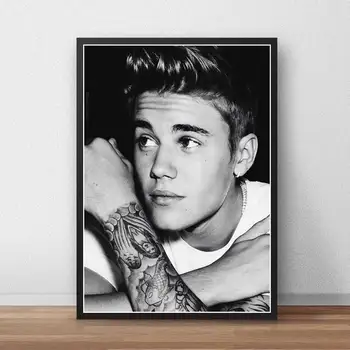 Justin Bieber Plakatas Drobės Užsakymą Plakato Dainininkas, Muzikos Plakatus Spausdina Sienos Menas Menas Drobė Baras, Kavinė kambarį dekoro Dovana