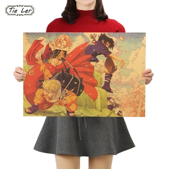 KAKLARAIŠTIS LER Japonų Animacinių filmų, Komiksų Naruto F Stilius Derliaus Kraftpopieris Plakatas Baras Dekoratyvinis Dažymas Siena Lipdukas 50.5X35cm