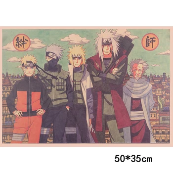 KAKLARAIŠTIS LER Klasikinių Animacinių filmų Naruto Barų Piešimo Plakatas Puošmena Derliaus Plakatas Retro Sienos Lipdukas 50X35cm