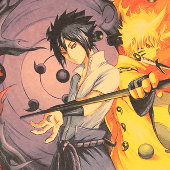 KAKLARAIŠTIS LER Naruto Klasikinis Japonų Animacinių filmų, Komiksų Kraft Popieriaus Juosta Plakato Retro Plakato, Dekoratyvinis Dažymas Sienų Lipdukai