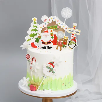 Kalėdinis Pyragas Topper Kalėdų Dekoracijas Namų Kepimo Pyragas Apdaila Įrankiai Kalėdų Papuošalai Santa 2020 Navidad Noel