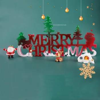 Kalėdinė Dekoracija Silikono Formos Epoksidinės Dervos Amatai Doorplate Stačiakampio Dervos Meno Šventė Amatai Šalies Pelėsis