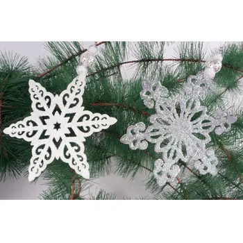 Kalėdų dekoro balta ir pilka snaigės kabinti ornamentu 10cm su tuščiaviduriai iš karoliukų Kalėdų medžio apdaila prekes