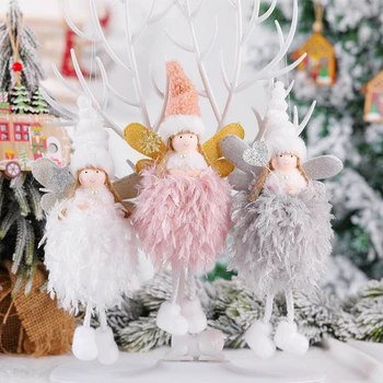 Kalėdų Eglutės papuošalus Mielas Pliušinis Angel Doll Kalėdos Pakabučiai Kalėdų Dekoracijas namams 2020 M. Gimimo Vaikams Dovanas Naujųjų Metų