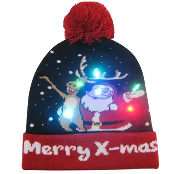 Kalėdų LED Žėrintis Kepurės Skrybėlės Šviesos Iki Naujųjų Metų Kepuraitė Megztinis Megztas Šviesą Megzti Skrybėlę Vaikas Suaugusiųjų Kalėdinis vakarėlis