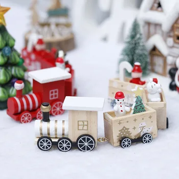 Kalėdų Medinis Traukinio Santa Claus Dovanos, Žaislai Amatų Kalėdų Dekoracijas Namų Stalo Kalėdų Ornamentu Dovanos Noel Natale 2020 M.
