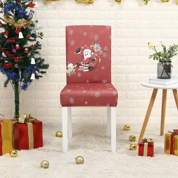 Kalėdų Papuošalų, Namų Kėdė Padengti Spandex Elastinga Ruožas valgomasis Anti-purvinas Nuimamas Kalėdų 2021