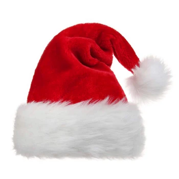 Kalėdų Senelio Kepurės Kepurės su Pliušinis Apdaila Patogus Kalėdų Vakarėlį Kostiumas TN99