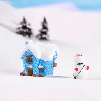 Kalėdų Sniegas Namo Puošyba, Pasakos Sodo Miniatiūros Dervos Amatų Terariumai, Micro Kraštovaizdžio Figūrėlės 2020 Kalėdinis Namų Dekoras